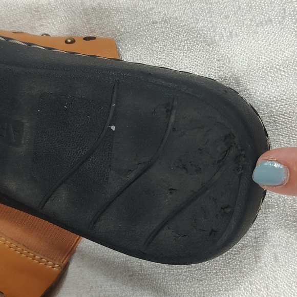 Array Shoes Open Toed Leather Toe Ring Sandals Slip On Stud Embellishment Sz 11M - Picture 8 of 9